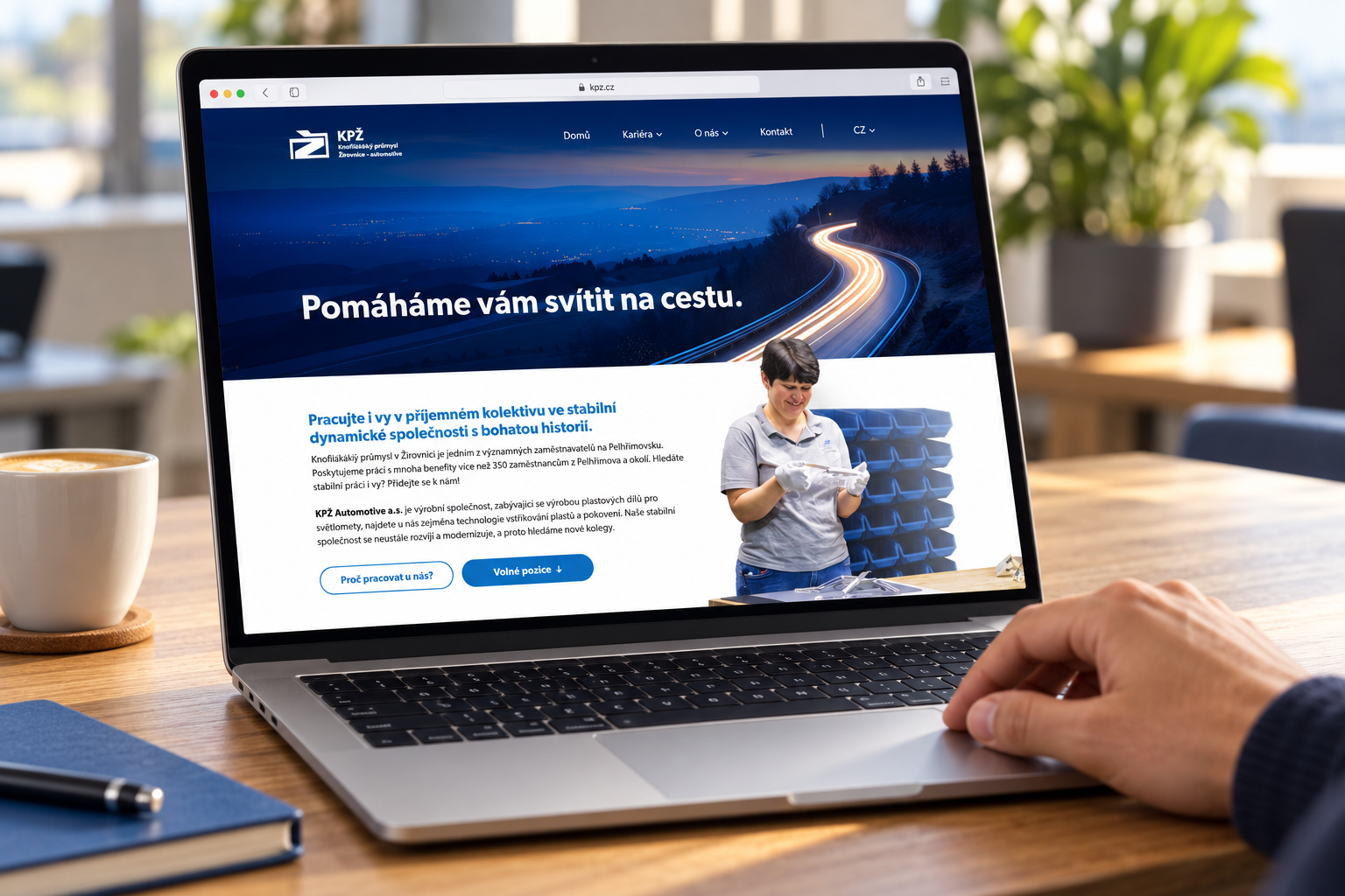 Návrh firemního a kariérního webu KPŽ a.s.